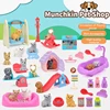 Cute Dog Pet Basket Family Toy Children Play House Games Toy Cute Mini Animal Scene Playing Toys Cat And Dog Doll Set Toys Gifts 1