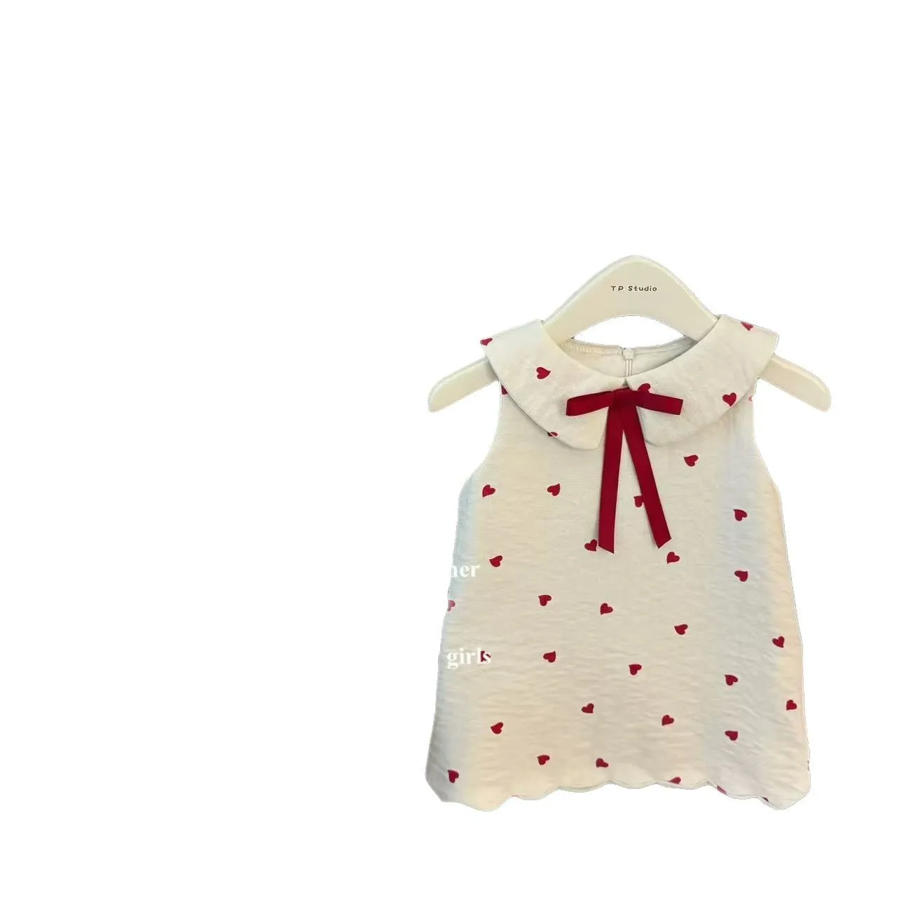 Girls Casual Dresses Summer Sweet Love Dress 2025 New Girl Baby Korean Girls Dresses Thin Cute Doll Neck Tank Top Skirt - 6