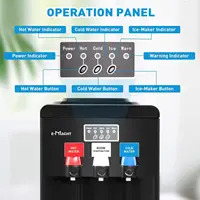 Built-in Ice Maker, Water Cooler Dispenser for 3-5 Gallon Bottle with a Scoop, Ice-Making Chamber, Child Safety Lock (Black) 2