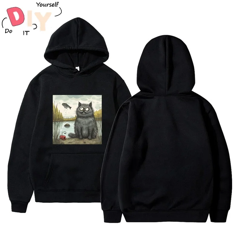 

Fat Grey Upset Fisher Cat Who Didn'T Catch Any Fishes In The Lake On Arizona Soft Putih Korean Hoodie Men Fashion