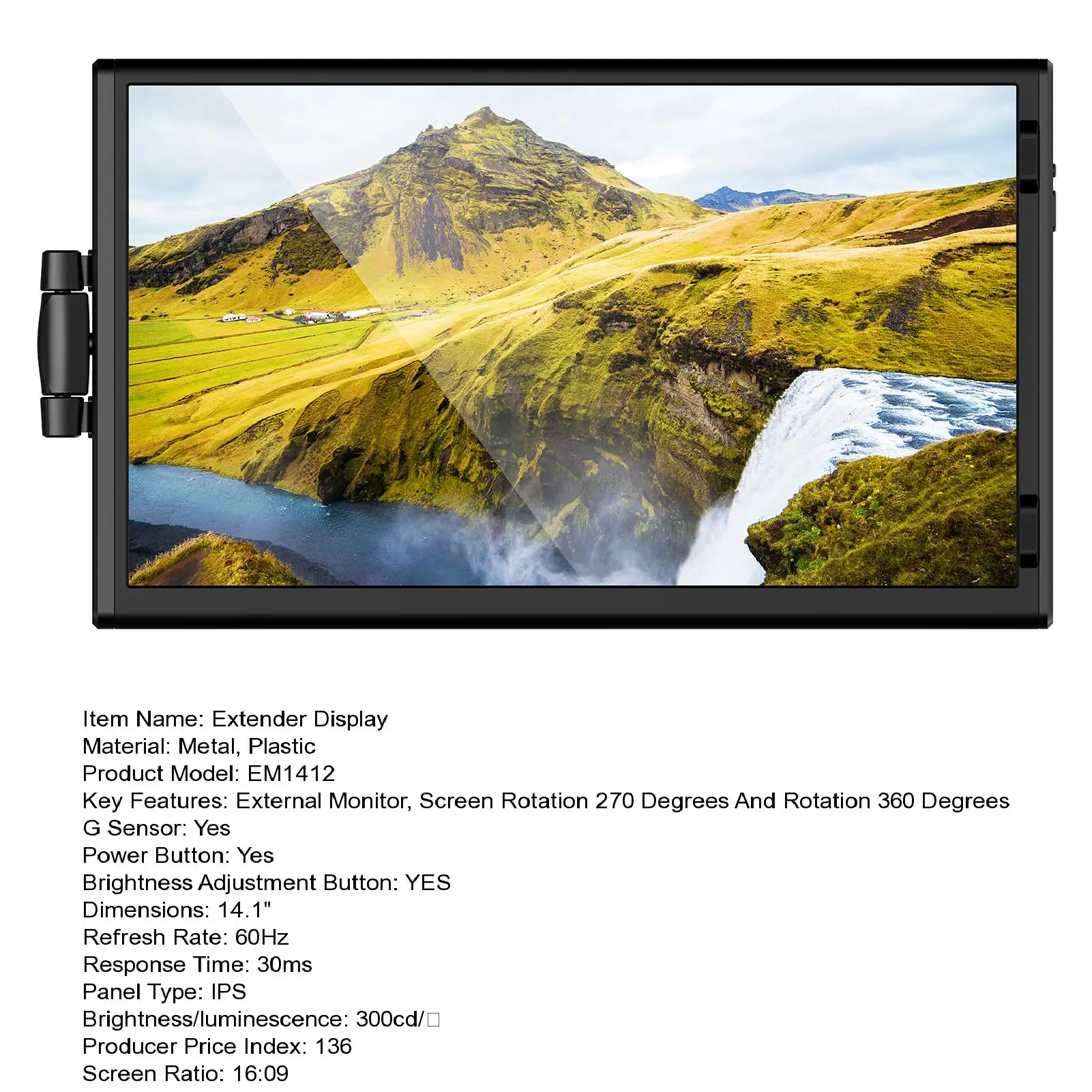 LCD Ʈ  ̽ ũ, ȸ 繫 ǻ C Ÿ ȭ ġ PS4/5 ӿ  г, 14.1 ġ