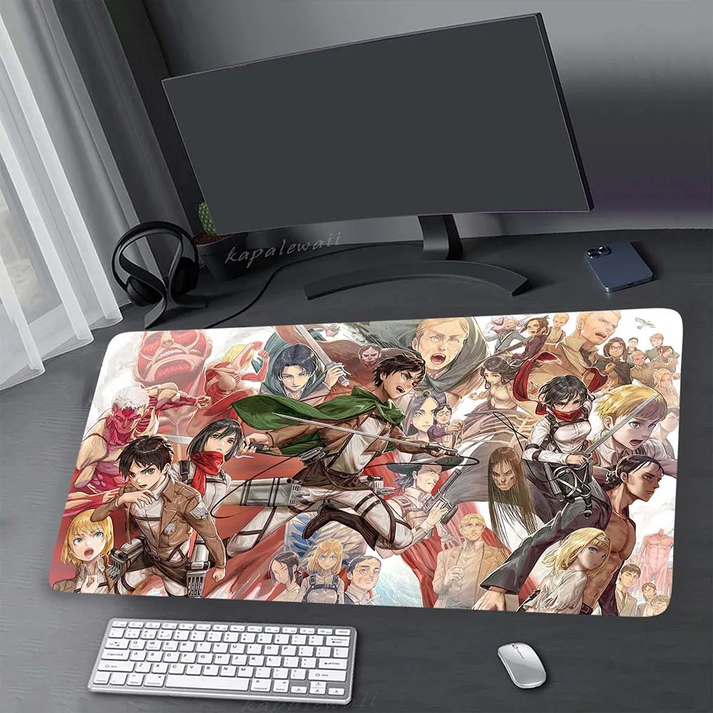 

Attack on titan Mouse Pad Gaming Mousemat Large Desk Mat Pc Gamer Accessoires Mousepad Speed Keyboard Pads XXXL Soft Mause Pad