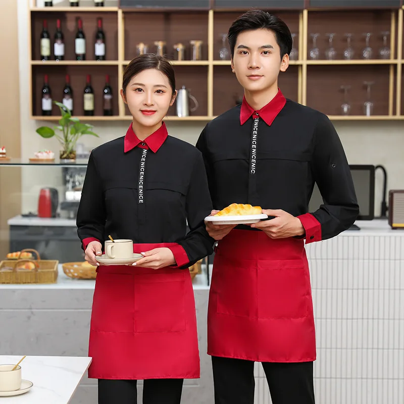 

Waiter Workwear Long Sleeve Women's Catering Restaurant Fast Food Dessert Coffee Western Restaurant Milk Tea Shop Work Clothes A