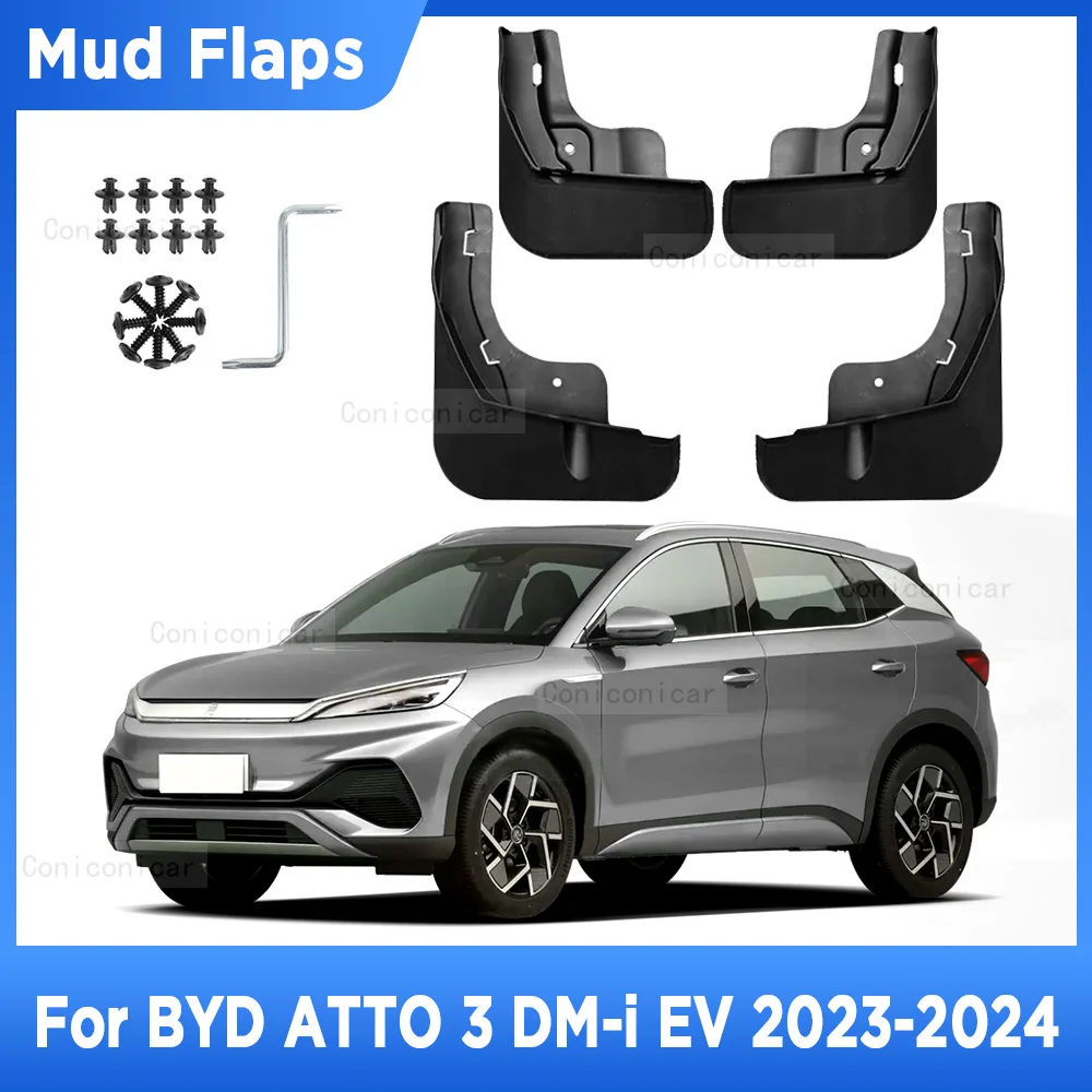 

For BYD ATTO 3 DM-i EV 2023 2024 Mud Flaps Splash Guard Mudguards Wheel MudFlaps Front Rear Fender Auto Styling Car Accessories