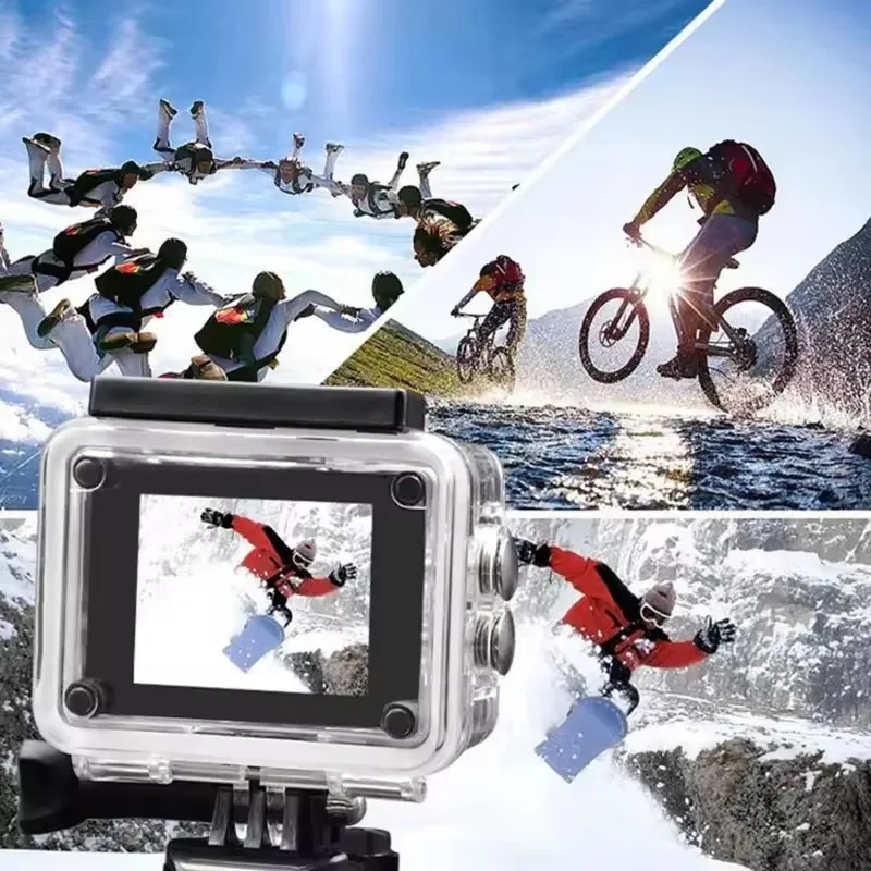 Action Camera 1080P/30FPS WiFi 2.0-inch 30M Underwater Waterproof Helmet Video Recording Camera HD WiFi Sports Camera Action Cam 4