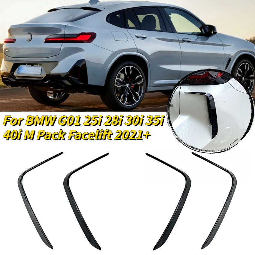 

Набор ножей для BMW G01, 25i, 28i, 30i, 35i, 40i, M, Facelift 2021 + задний бампер, хвост выхода воздуха, модифицированный внешний автомобильный стикер