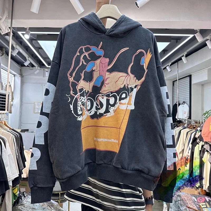 

Винтажная Толстовка в стиле оверсайз RRR123, мужские и женские пуловеры с капюшоном из плотной ткани и принтом в виде ладони, 123