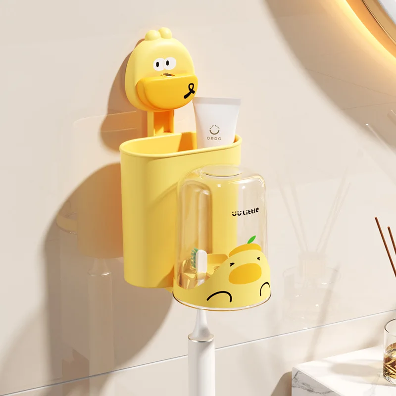 1PC Kawaii Bathroom Toothbrush Hooks Animal Cartoon Children Brush Teeth Storage Holders Punch-Free Wall Hook Toothpaste Shelves toothbrush holder wall mounted storage hook