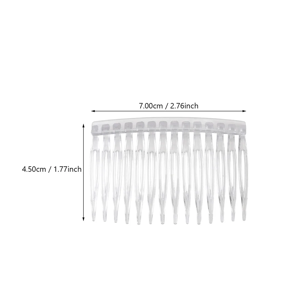 50 Pcs Transparent Plastic Hair Combs For Wedding Veil Headpiece_voghion.com