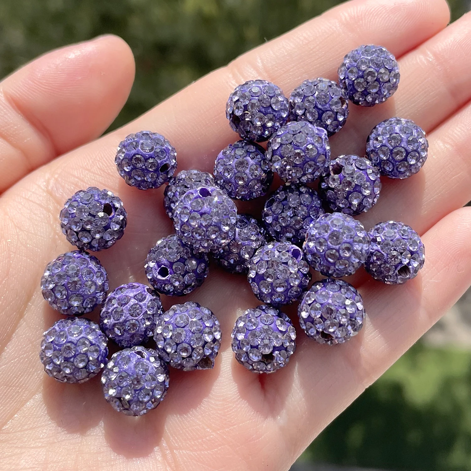10pcs 6/8/10mm Czech Crystal Rhinestones Pave Disco Ball Clay Beads Round Spacer Beads Charms for DIY Jewelry Making Bracelet