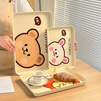 WORTHBUY Multifunctional Storage Tray Reusable Serving Tray Home Restaurant Serving Platter Cute Plastic Tray Kitchen Organizer 1