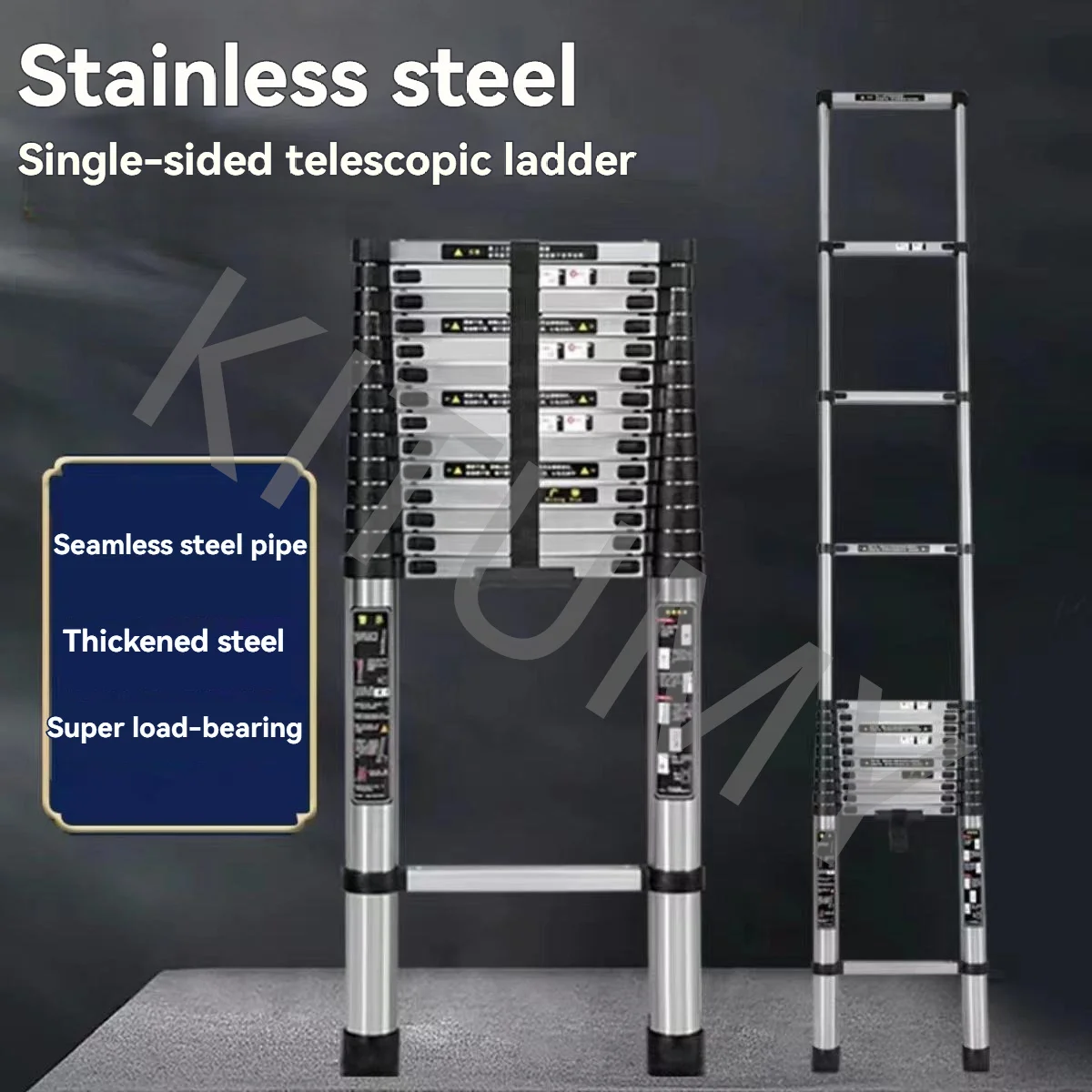 Stainless Steel Telescopic Ladder Multi Home Use Herringbone Ladder Portable Folding Bamboo Lifting Step
