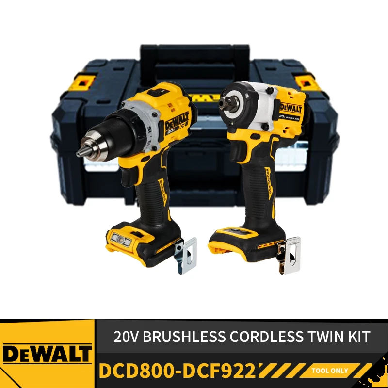 experimenteel hoesten fusie Dewalt Brushless Cordless Drill Impact Driver Twin Kit Dcd800 Dcf922 Tstak  Ii 20v Lithium Power Tools Kit - Electric Wrench - AliExpress