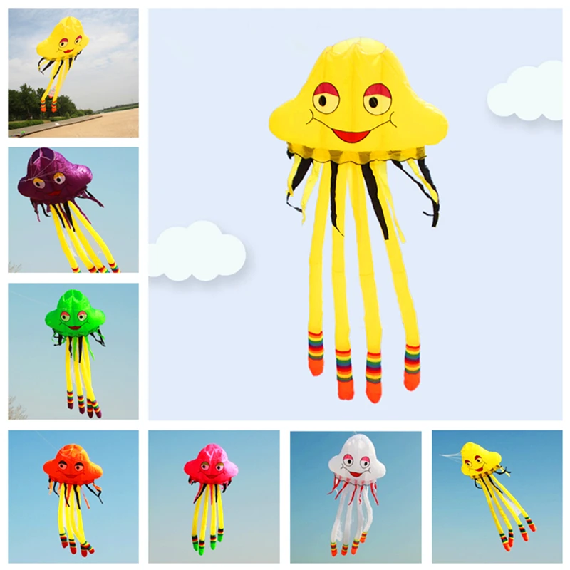 

Free shipping 5m jellyfish kite flying octopus soft kite fabric nylon chinese kite sale cheap kite factory colorful flying kites