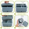 Food Grade Soft Silicone Square Ice Tray Mold Newborn Feeding Bowl Solid Color Fresh Food Container Children's Tableware 5