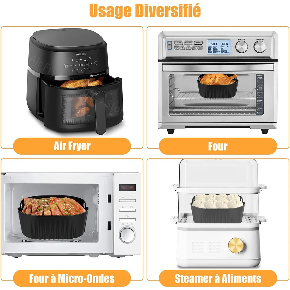 Air Fryer Mold for Philips Series 2000 NA230/00 COSORI 5.5L/6L/6.2L Square Reusable Silicone Liners Baking Accessories
