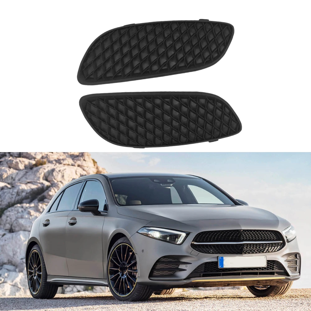 For Mercedes-Benz A-Class W176 2015 1768853622 Front Left Right Bumper Fog Light Grille Cover Trim Black Plastic
