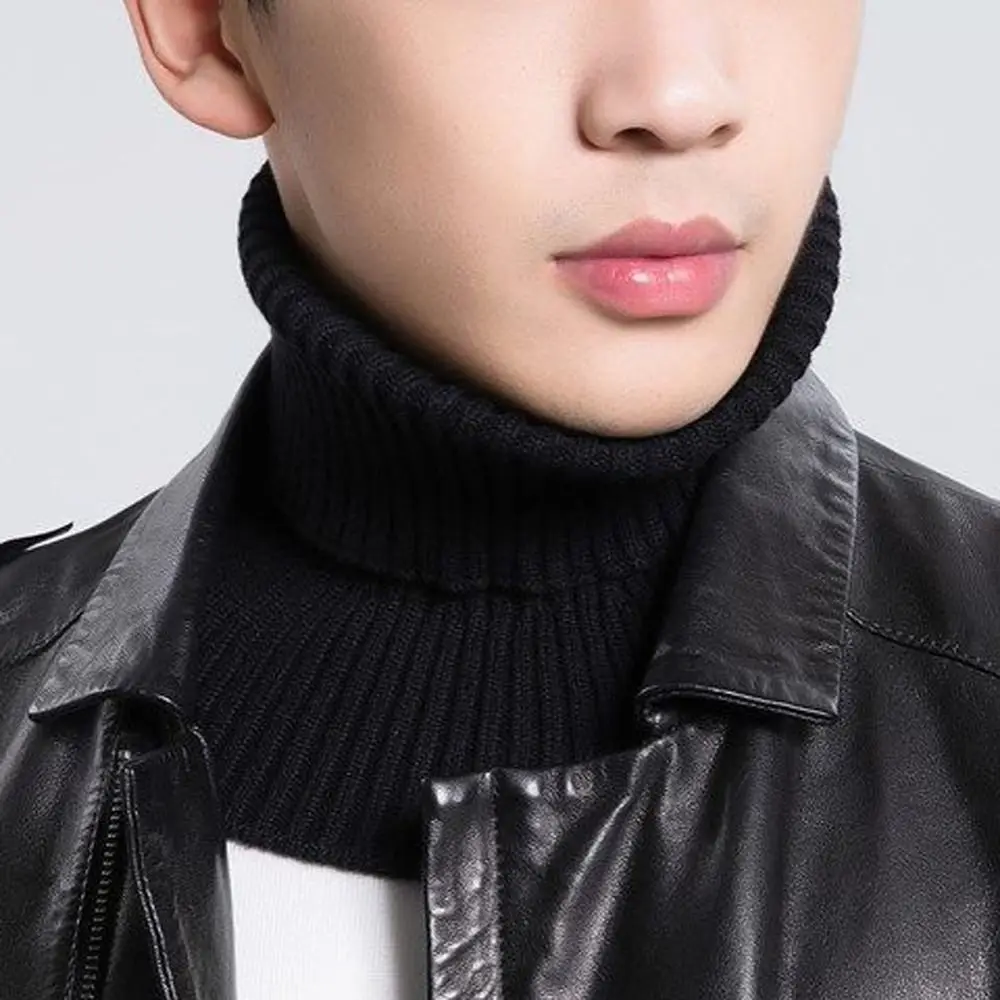 Coring Wool Detachable Scarf Solid Color Apparel Accessories Men Fake Collar Scarf Knitted False Collar Neck Sleeve
