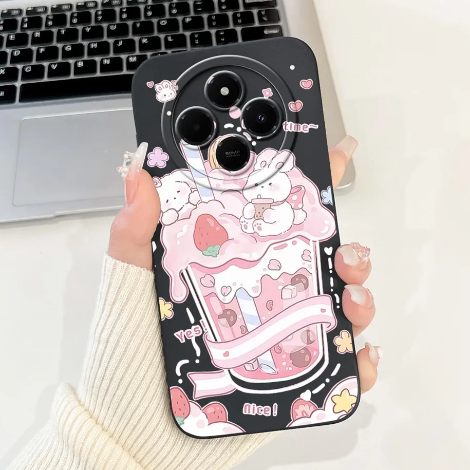 Cute Panda Rabbit Cartoon Soft Matte Silicone Back Cover Case
