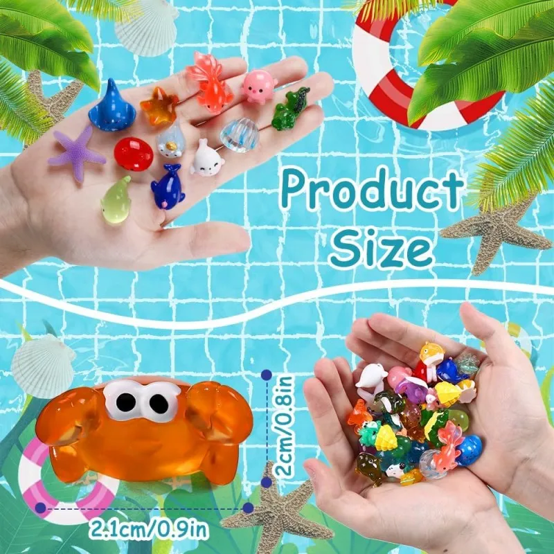 133 Stuks Mini Hars Dieren - Glow In The Dark, Voor Feeëntuin, Aquarium En Poppenhuis Decor