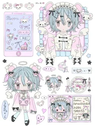 Cute Anime Style Cartoon Character Sticker Handbook for Mobile Phone Case Decoration (02)