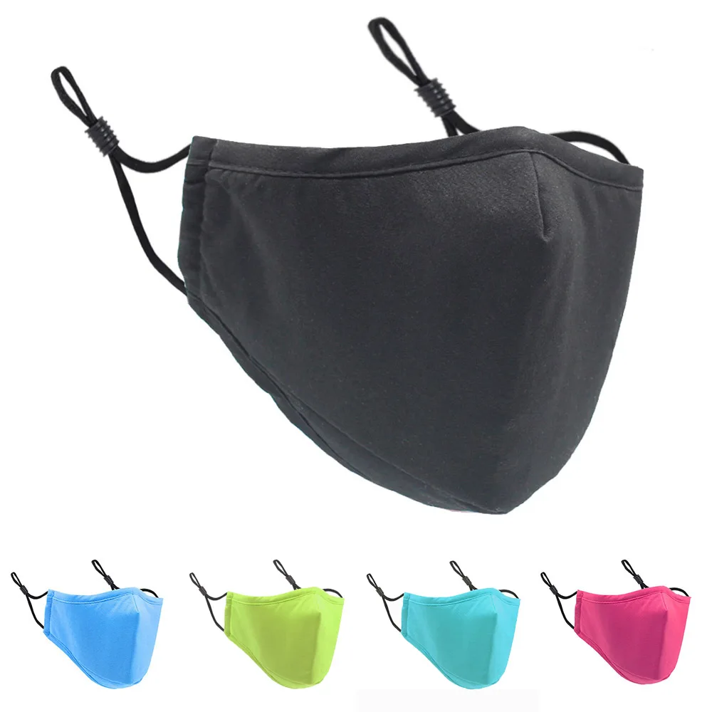 3 Layer Cotton Face Mask Solid Color Washable Fabric Anti-Dust Masks Adult Reusable Men Women Mouth Cover cotton face mask,face mask