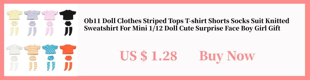 Bjd Puppe Kleidung 1/12 Mode Kette Hosen Niet Hoodies PU Hosen Tops Jacke Obitsu11 Ob11 Puppe Kleidung Zubehör Spielzeug – Detail 3