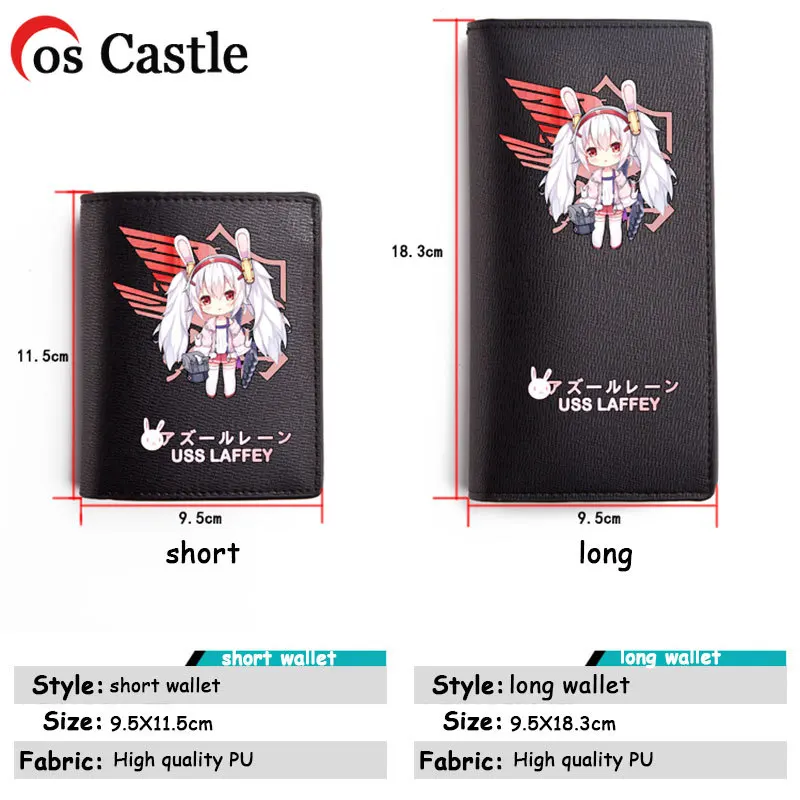 

Cos Castle Game Azur Lane Cosplay Wallet Cartoon Short Long Wallet Unisex PU Folding Purse Pocket Fashion Money Bags Daily Gifts