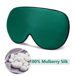 Luxurious 100% Natural Mulberry Silk Sleep Mask - Ultra-Soft Comfort Eye Cover (Green)