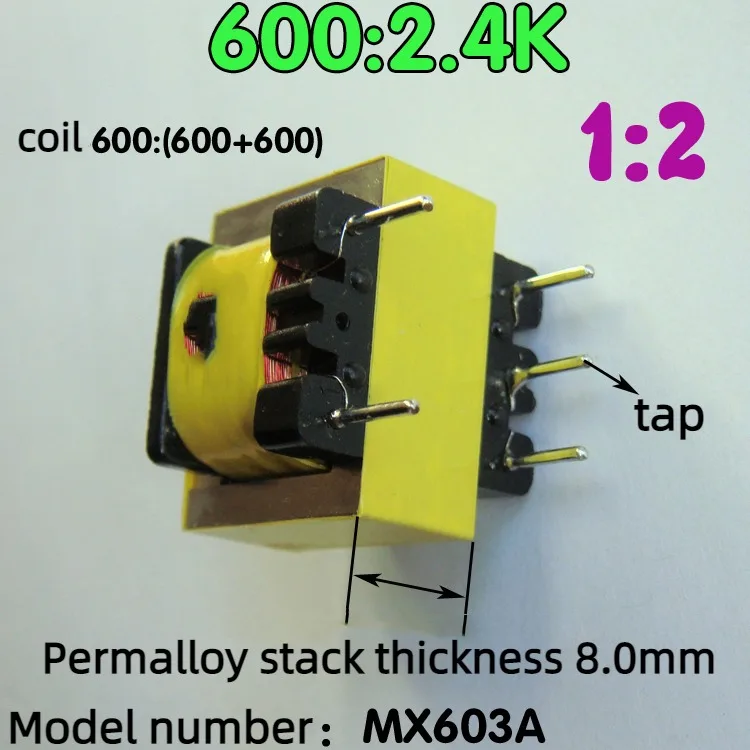 

5Pcs Audio Transformer 600: 2.4K Step-up Transformer Coupling Isolation with Tap