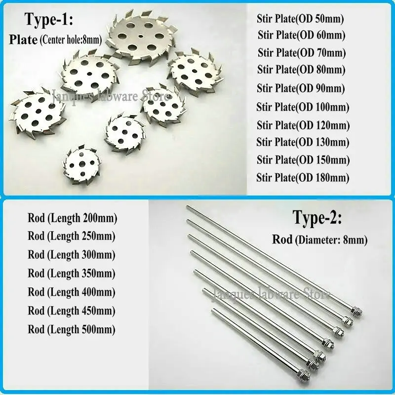 1 Set 304 Roestvrij Stalen Peddel Lab Plaat Kleur Mixer Dispersie Roerstaaf 120 Mm Schijf Met Staaf 2044439243