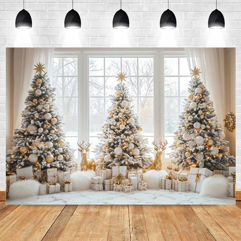 크리스마스 트리 파티 배경 벽난로 창 겨울 양말 선물, 가족 초상화 사진 배경 장식, 사진 스튜디오
