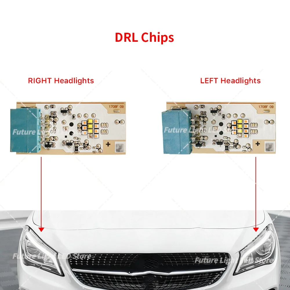 흰색 DRL LED 보드 헤드라이트 주간 주행등 칩 모듈 (메르세데스-벤츠 CLA W176 CLA180 CLA250 C117 X117 2016-2019용)