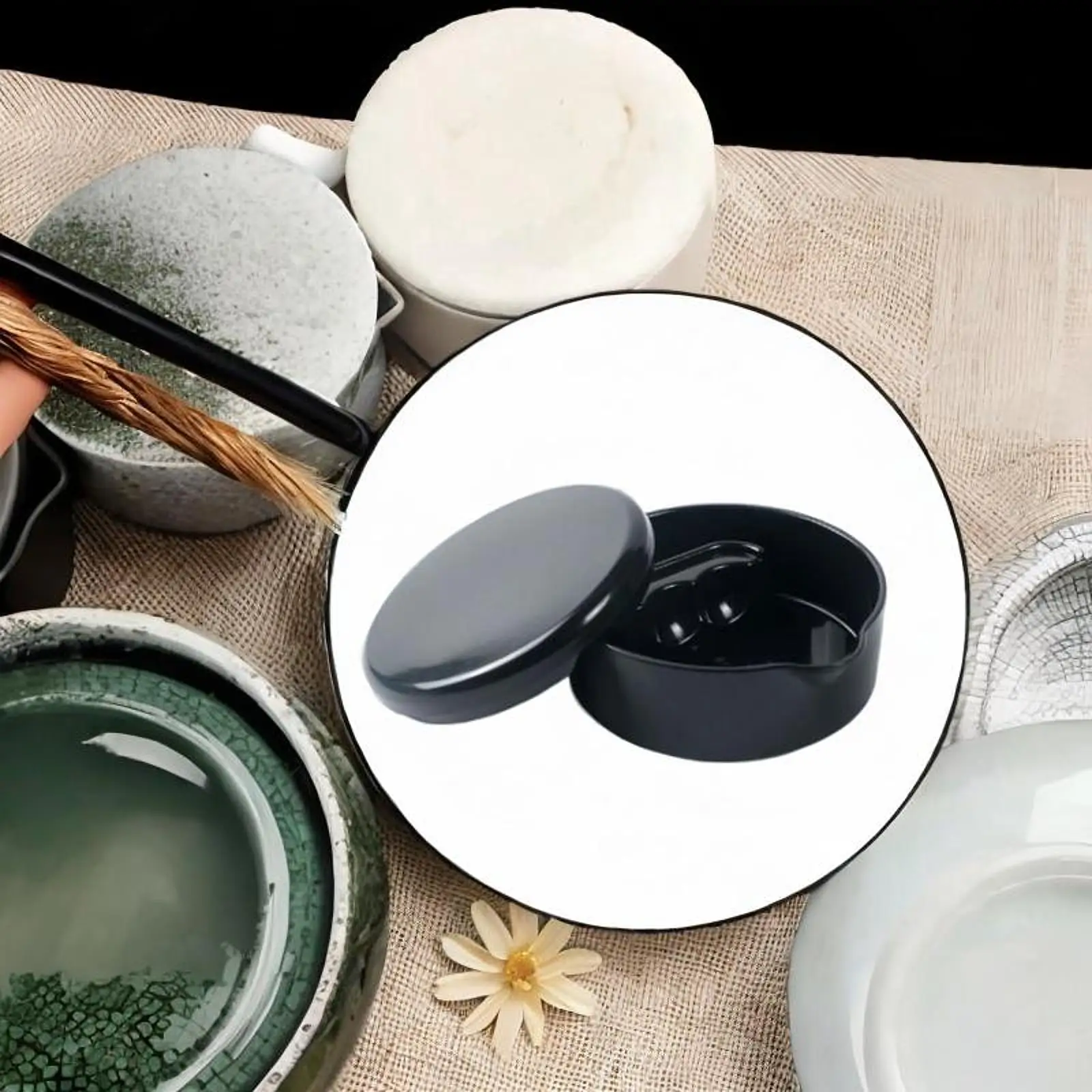 Calligraphy Inkstone Students Supplies for Chinese Japanese Writing Inkstone Professional Multifunctional Ink Plate Ink Well Dish Calligraphy Inkstone Students Supplies for Chinese Japanese Writing Inkstone Professional Multifunctional Ink Plate Ink Well Dish