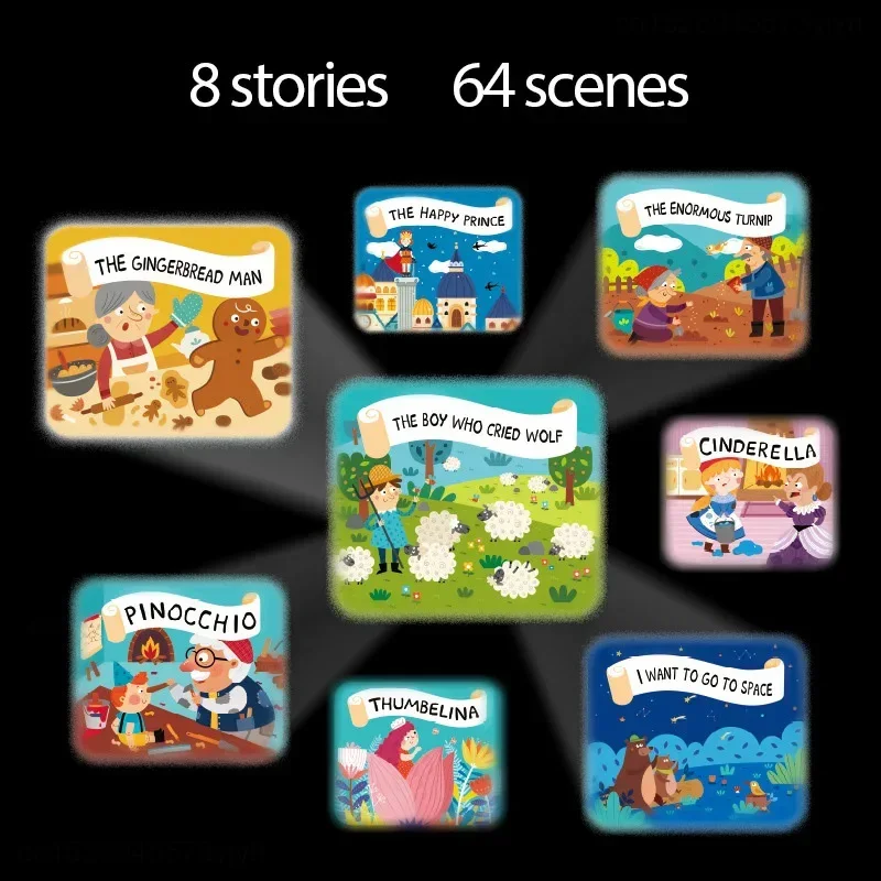 Multifunctional Children's Story Projector Baby Early Education Puzzle Story Machine Sleeping Lamp Flashlight Luminous Toys