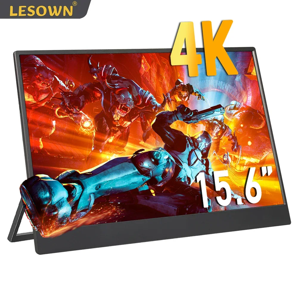 LESOWN 4K Ultra Clearscreen HD Gaming Monitor 15.6 inch Portable Screen ...