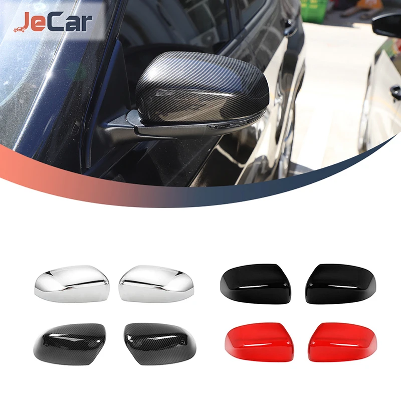 Rearview Mirror Protector Auto Mirror Accessories Carbon Fiber Mirror Cap Car Rearview Mirror Shell Cover For Jeep Compass 2017 Up For Jeep Cherokee 2014 Up Rear View Mirror Decoration Car Accessories