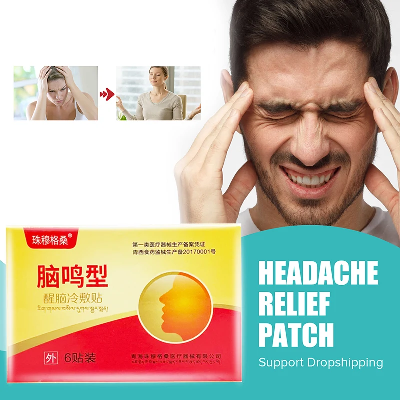 

6PCS Headache Migraine Relief Patch Head Pain Treatment Medical Plaster Chinese Herbal Medicine for Anxiety Nerve Relax Care