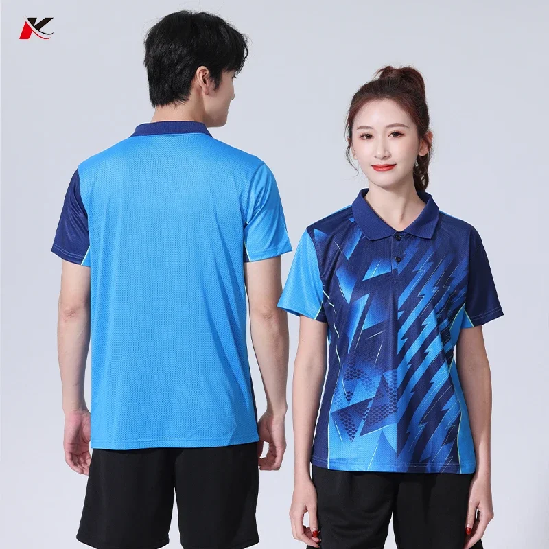 Summer Casual Sports Badminton T shirt Quick Dry Breathable Loose Badminton Tennis Ping Pong Quick Dry Clothing GJ266