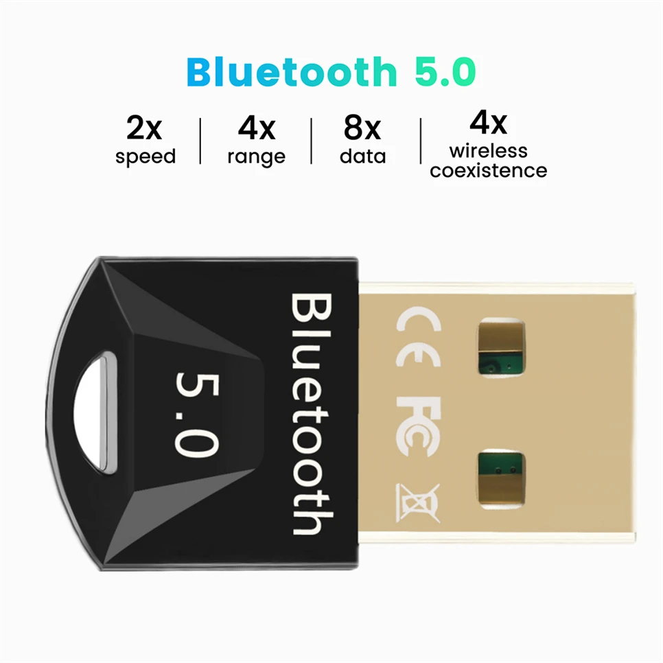 USB Bluetooth 5.0 Adapter Receiver Wireless Transmitter Dongle