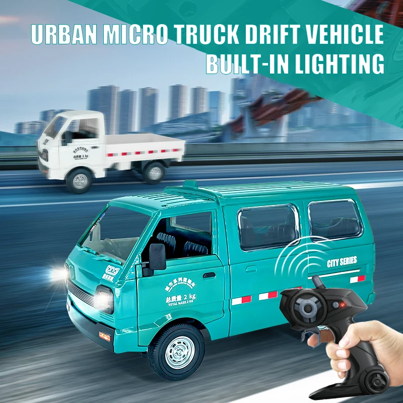 RC Van Truck 1/16 2.4GHZ RC Car Simulation Drift Climbing Truck Spray and LED Lights RC Electric Truck Model Boy's Toys Gifts