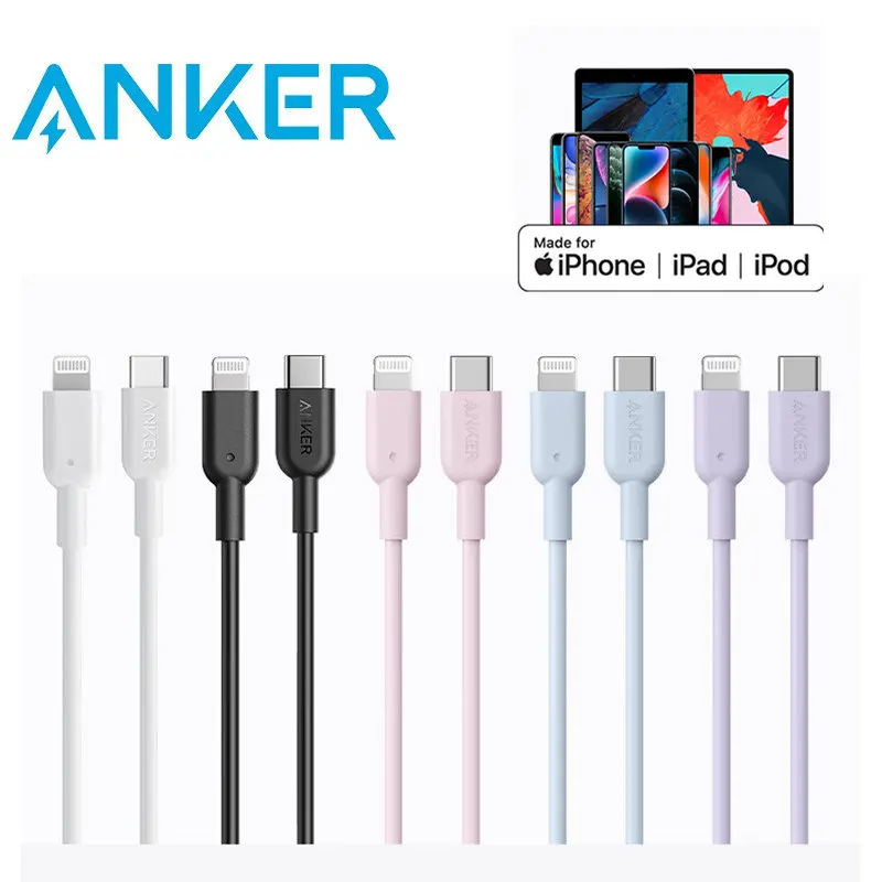  Anker 6ft Premium Double-Braided Nylon Lightning Cable, Apple  MFi Certified for iPhone Chargers, iPhone X/8/8 Plus/7/7 Plus/6/6 Plus/5s,  iPad Pro Air 2, and More(Black) : Electronics