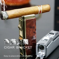 QD116 Four Fire Direct Charge High Fire Inflatable Windproof Lighter with Cigar Knife and Cigar Holder Gift Box 2