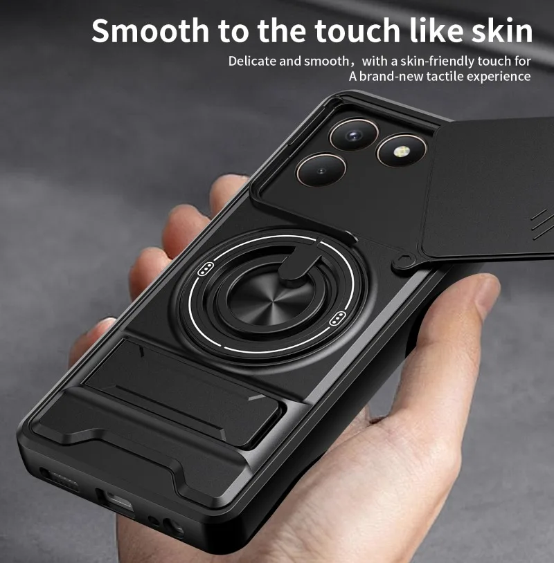 Magnetic Car Holder Shockproof Case with Slide Lens Cover