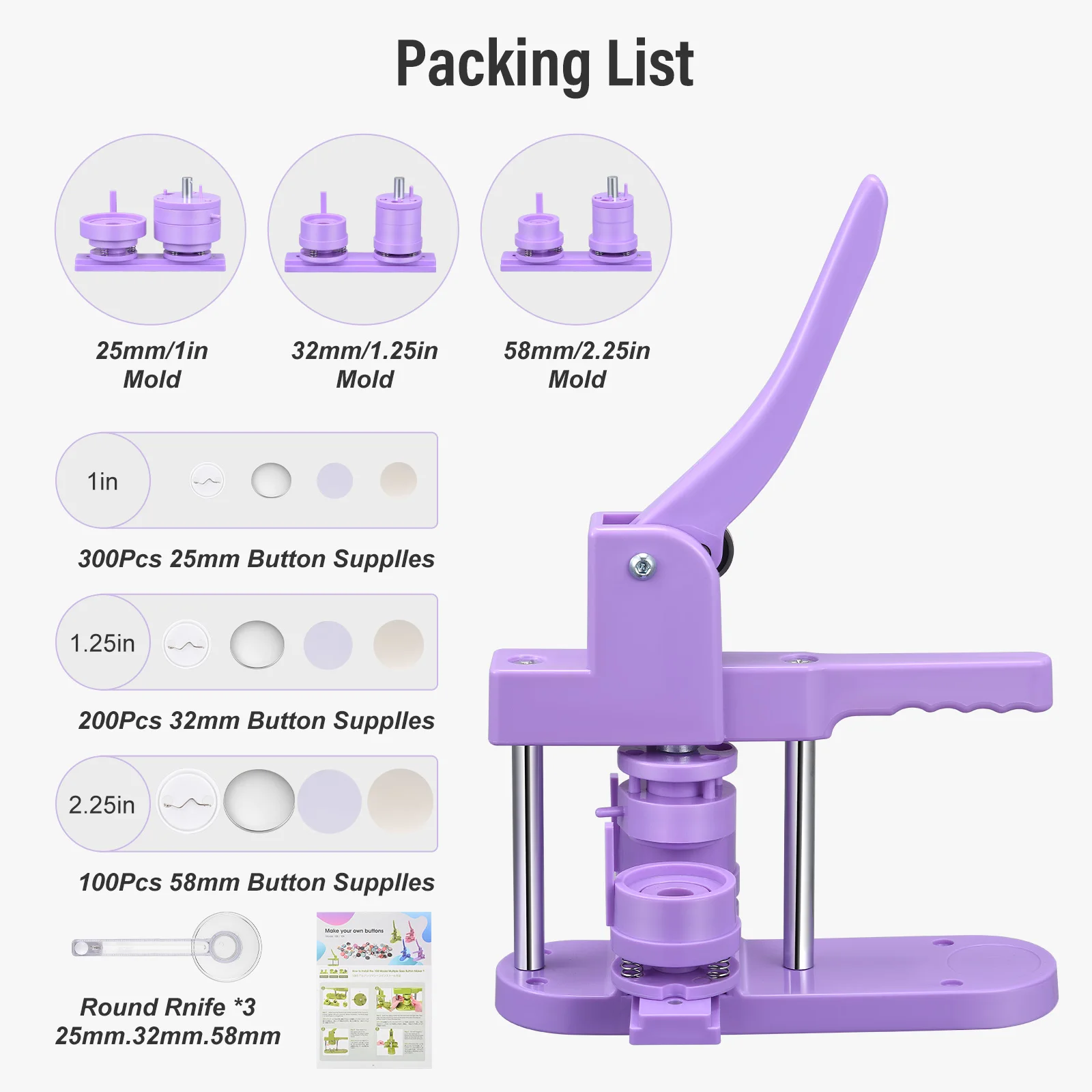 Mk Bear Button Maker Machine Multiple Sizes 1 25in 2 | Seychelles