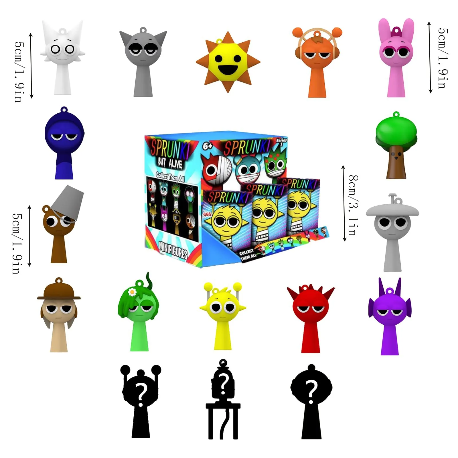 10PCS Action Figures Mystery Box Sprunki Plush Mystery Box Christmas Themed Atmosphere Decoration Good Gift Items Gifts