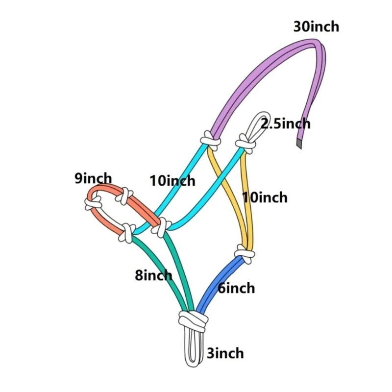 Horse Halters Braided Nylon Rope Wear Resistant Rope Halter Horse Training Tool 6