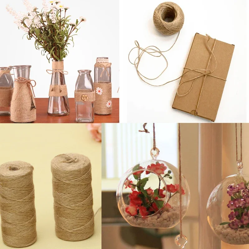 30/50/300 미터 자연 빈티지 황마 로프 코드 문자열 꼬기 삼베 리본 공예 바느질 DIY 황마 대마 웨딩 파티 장식
