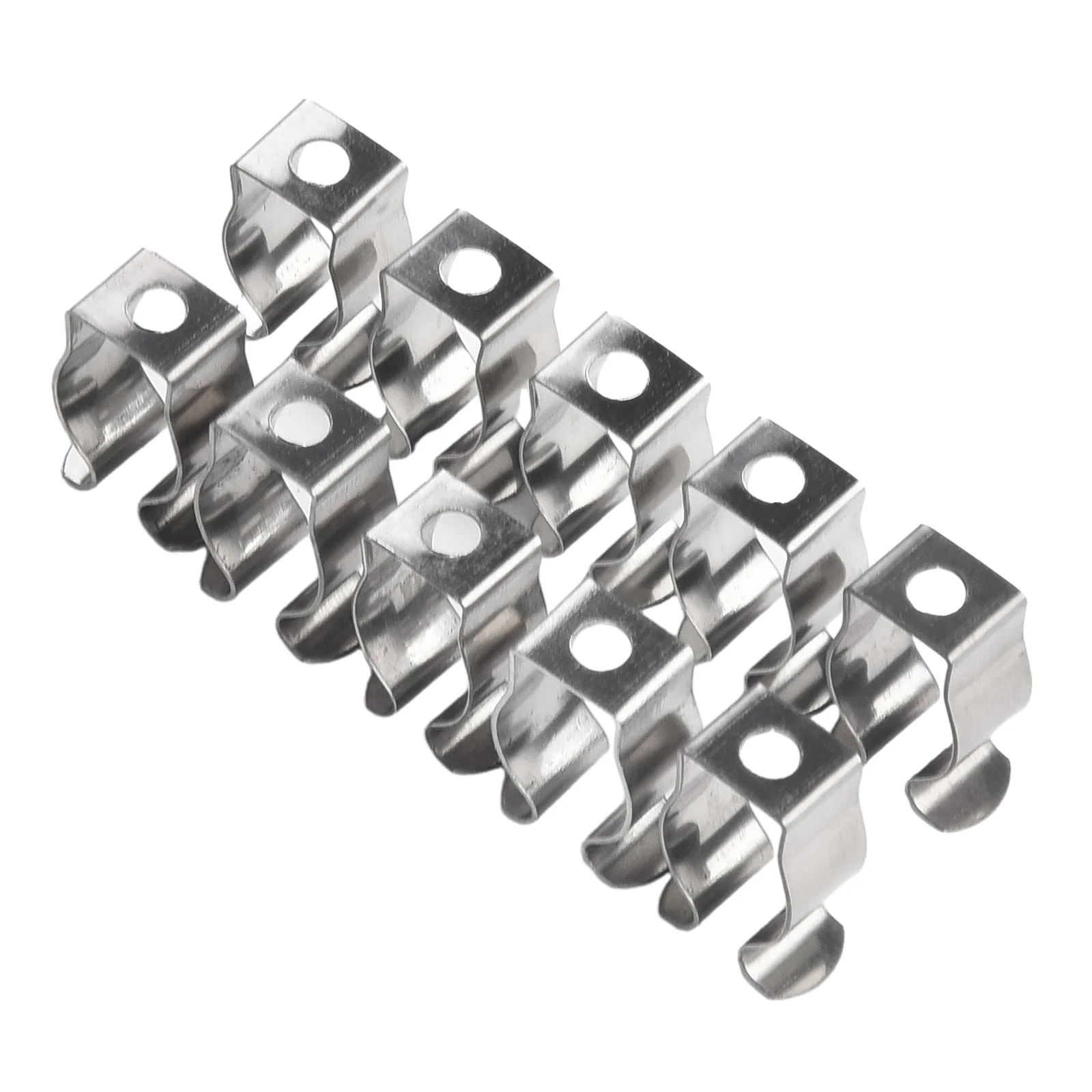 10pcs Spring Terry Clips Stainless Steel Narrow Base Tools 6mm-28mm Heavy Duty Tools Storage Hangers For Garages Sheds Hardwares