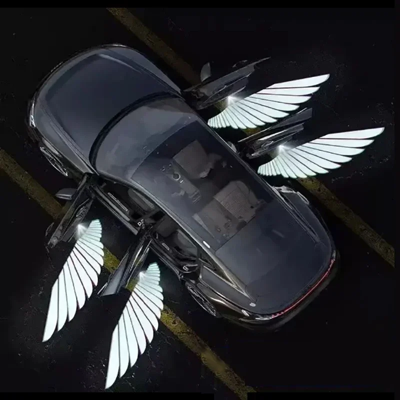 Car Angel Wings Wireless Car Door Welcome Courtesy Shadow Projector Lamp LED HD Logo Light 2Pcs Cars Accessories